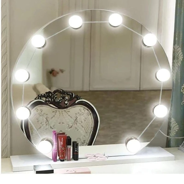 Profesyonel Makyaj Işığı – 10 LED Ampul, USB - Resim 3