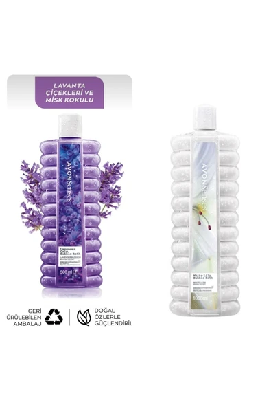 2 li Ser Senses Lavender Calm Banyo Köpüğü 1000 ml ve White Lily Banyo Köpüğü 1000 ml ürün görseli 1