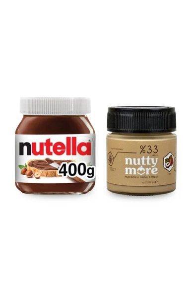 Nutella 400 gr & Nutty More %33 Fındık Parçacıklı Fındık Ezmesi 200 gr ürün görseli 1
