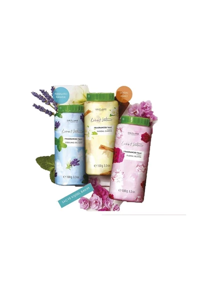 Love Nature Floral Bloom-love Nature Sandal Caress-love Nature Cooling Delight Vücut Pudrası ürün görseli 1