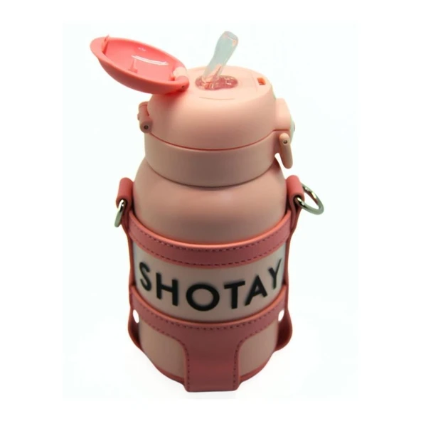 Shotay Turtle Çocuk Termos Matara 520Ml Pembe - Resim 2