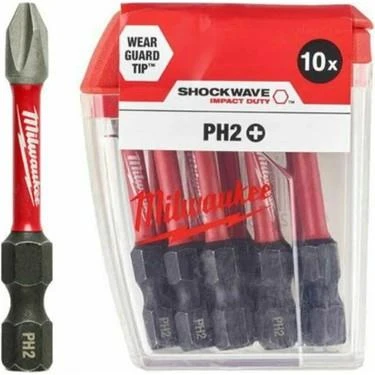 Milwaukee BİTS UÇ PH2 50mm 10LU PKT SHOCKWAVE ürün görseli 1