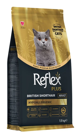 Reflex Plus Hipoalerjenik British Shorthair Yetişkin Kedi Maması 1,5kg ürün görseli 1