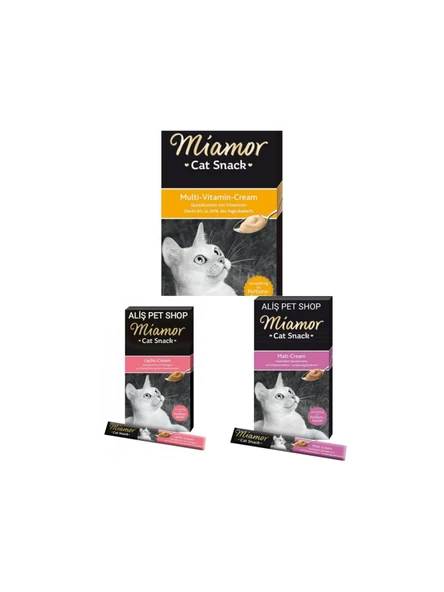 Miamor Cream Malt mayası 6x15 Gr Somonlu Kedi Ödülü 6x15 Gr Multi Vitamin 6x15 Gr ürün görseli 1