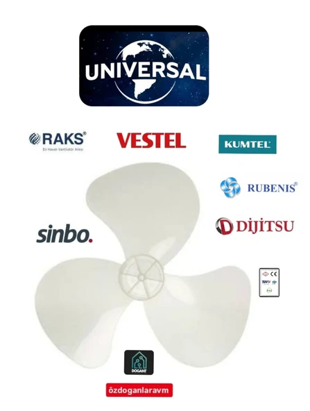 Vestel Rubenis  Dijitsu Kumtel Sinbo Vantilatör Pervanesi 3 Kanat Kristal ürün görseli 1