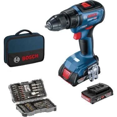 BOSCH GSR 18V-50 + 43 parça vidalama seti ürün görseli 1