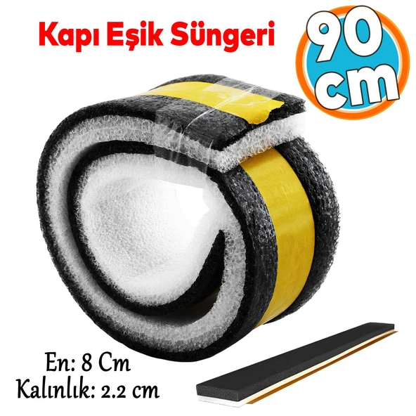 Yapışkanlı Kapı Altı Eşik Süngeri İnce Köpük Soğuk İzolasyon Bandı Fitili Toz Böcek Engelleme 90 cm ürün görseli 1