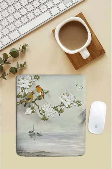 SonicTouch Bilek Destekli İki Keklik Gri Dikdörtgen Pürüzsüz Yüzey Dikişsiz Mouse Pad 18x22cm ürün görseli 1