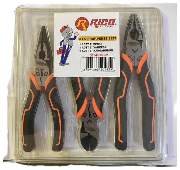 Rico RC0382 3 Parça Profesyonel Pense Seti ürün görseli 1