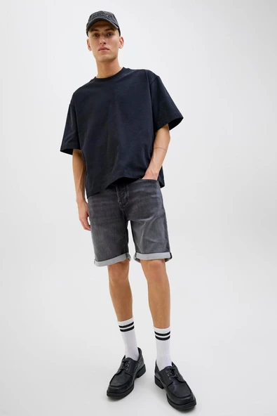 JACK JONES Erkek Siyah Shorts 12269501 - Resim 4