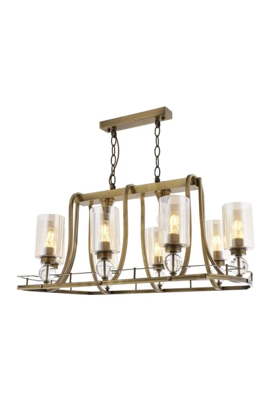 AVONNI AV-1597-8E-YM Eskitme Kaplama Modern Avize E27 Metal Cam 89x50cm ürün görseli 1