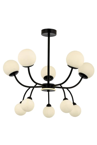 AVONNI AV-60386-10BSY Siyah Boyalı Modern Avize G9 Metal Cam 80cm ürün görseli 1