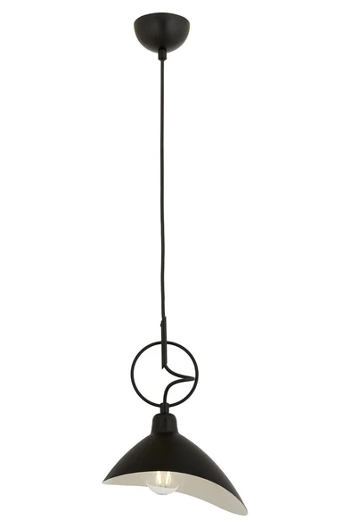 AVONNI AV-9127-1BSY Siyah Boyalı Modern Avize E27 Metal 24x20cm ürün görseli 1
