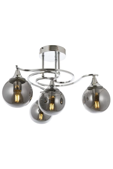 AVONNI AV-60156-4K Krom Kaplama Modern Avize E27 Metal Cam 55cm ürün görseli 1