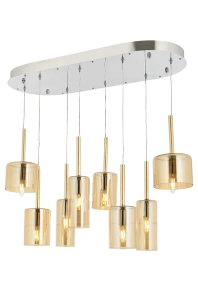 AVONNI AV-60043-ELLIPSE Krom Kaplama Modern Avize E14 Metal Cam 70x35cm ürün görseli 1