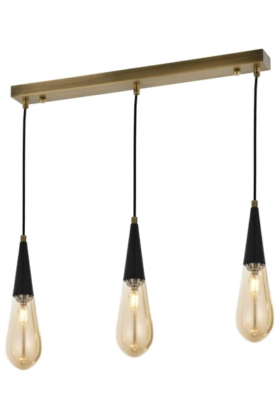 AVONNI AV-60059-3EY Eskitme Kaplama Modern Avize E14 Metal Cam 65x10cm ürün görseli 1
