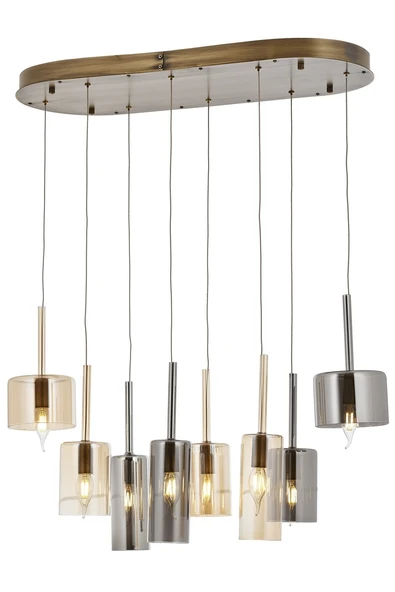 AVONNI AV-60043-E-ELLIPSE-BF Eskitme Kaplama Modern Avize E14 Metal Cam 70x35cm ürün görseli 1