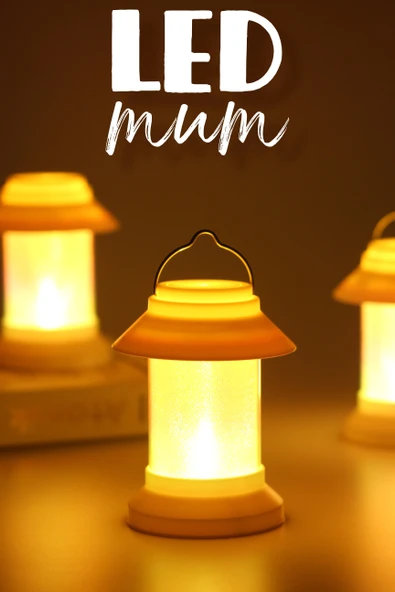 3LÜ Led Mum Sokak Lambası Tip Kulplu Dumansız Pilli Alevli Dekoratif Yapay Mum Işıldak Beyaz 1036-9 ürün görseli 1