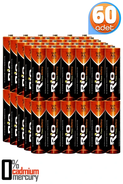 Rio 60lı AA R6P Kalın Kalem Pil Saat Pili Çinko Karbon Pil Zn-C 1.5V ürün görseli 1