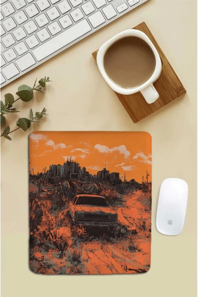 SonicTouch Bilek Destekli Teksas Bozkırı Turuncu Dikdörtgen Pürüzsüz Yüzey Dikişsiz Mouse Pad 18x22cm ürün görseli 1
