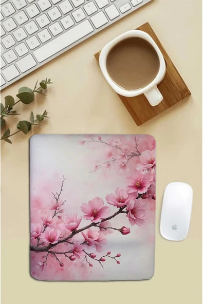 SonicTouch Bilek Destekli Japon Kiraz Çiçeği Dikdörtgen Pürüzsüz Yüzey Dikişsiz Mouse Pad 18x22cm ürün görseli 1