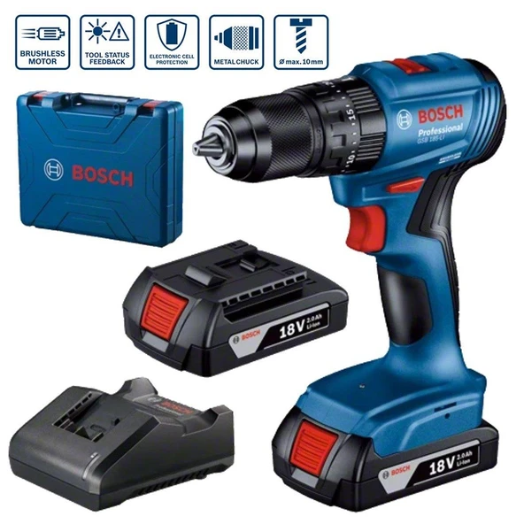BOSCH GSB 185-LI AKÜLÜ DARBELİ DELME VİDALAMA ürün görseli 1