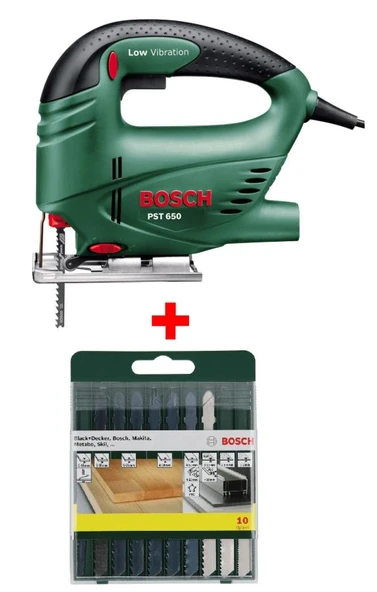 Bosch PST 650 Easy Dekupaj Testere 500 Watt + Bosch 10 Parça Dekupaj Testeresi ürün görseli 1
