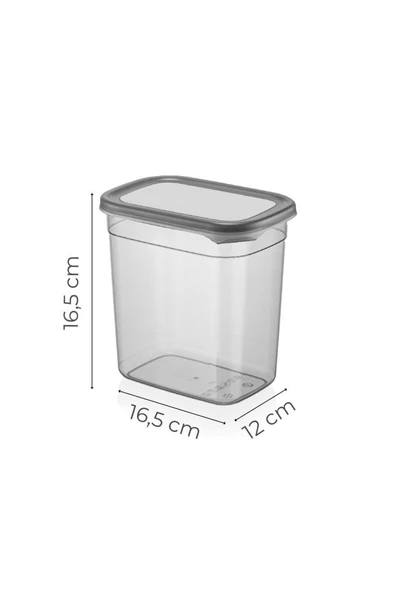 Vienev Beyaz Serigrafi Etiketli 12li Set Peggy Şeffaf Kapaklı Uzun Dikdörtgen Saklama Kabı 2 Litre ürün görseli 1