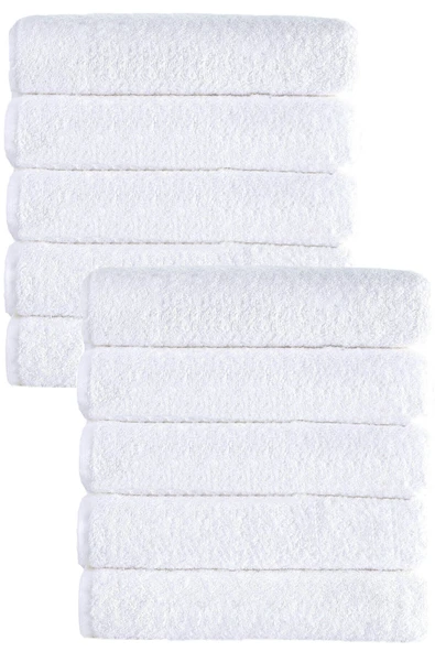 10 lu El Yüz Otel Havlusu 50x85 Cm Beyaz 16/1 Avs 200 Gr ürün görseli 1