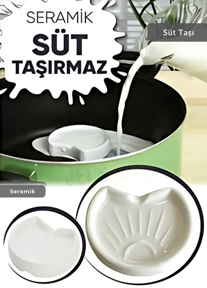 3’lü Set Süt Taşırmaz Taşma Önleyici Porselen 7 cm ürün görseli 1