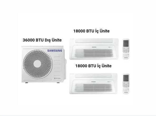 Samsung Windfree Tekyön Kaset Tipi Multi Klima 18 +18 Btu/h+10 Kw Dış ürün görseli 1