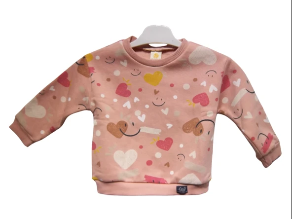 KALP BASKILI KIZ SWEATSHIRT - Resim 5