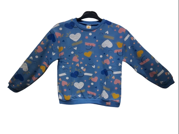 KALP BASKILI KIZ SWEATSHIRT ürün görseli 1