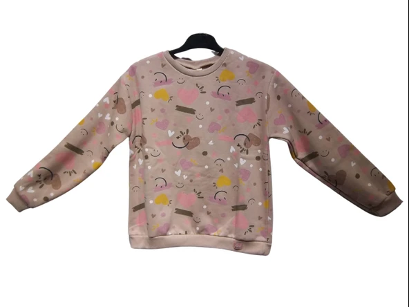 KALP BASKILI KIZ SWEATSHIRT - Resim 7