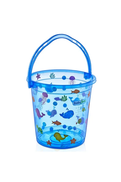 Babyjem Bebek Banyo Kovası Şeffaf Desenli Mavi ürün görseli 1