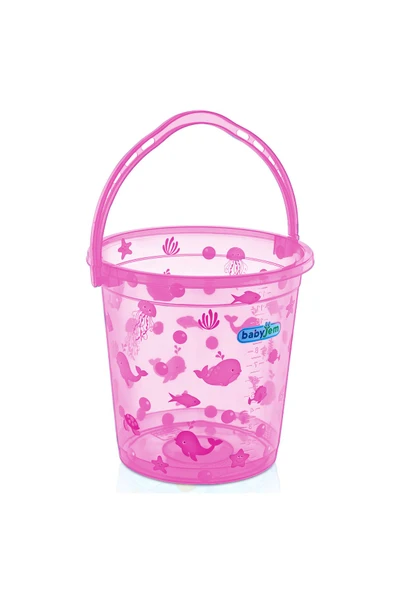 Babyjem Bebek Banyo Kovası Şeffaf Desenli Pembe ürün görseli 1