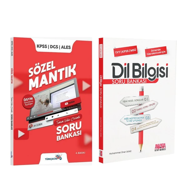Türkçecim TV KPSS DGS ALES Sözel Mantık ve AKM Dil Bilgisi Soru Bankası Seti 2 Kitap ürün görseli 1