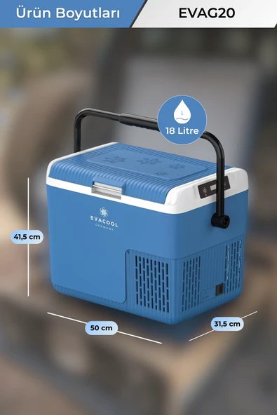 Evacool EVAG20 12/24V 18 Litre Kompresörlü Oto Buzdolabı - Resim 2