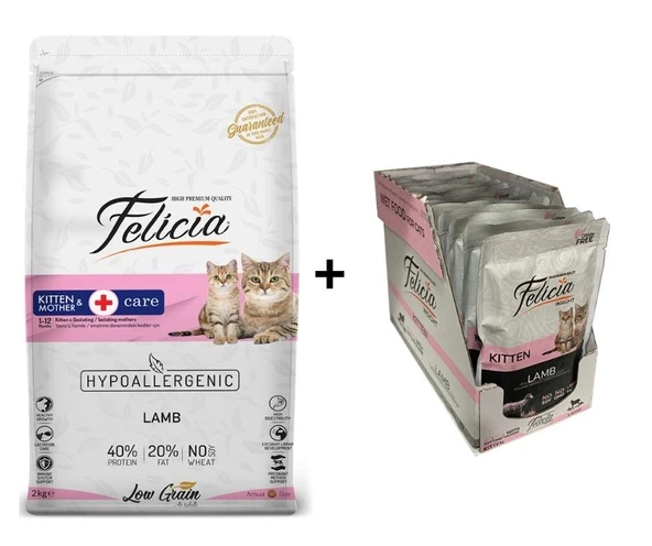 Felicia Kitten Kuzulu Yavru Kedi Maması 2 Kg + 12 Adet Felicia Kuzulu Yavru Yaş Mama 85 Gr ürün görseli 1