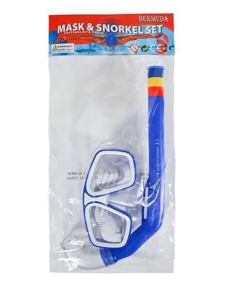 Bermuda Dalış Maskesi ve Şnorkel Seti Mavi SP4449 ürün görseli 1