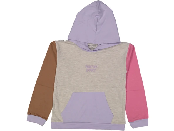 POSITIVE EFFECT NAKIŞLI KAPUŞONLU KIZ SWEATSHIRT ürün görseli 1