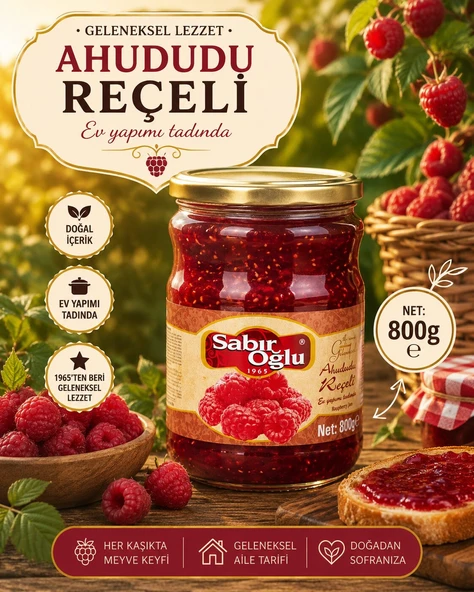 SABIROĞLU AHUDUDU REÇELİ NET 800 GR KAVANOZ ürün görseli 1