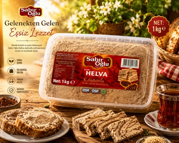 SABIROĞLU KAKAOLU BLOK HELVA 1000 GR ürün görseli 1