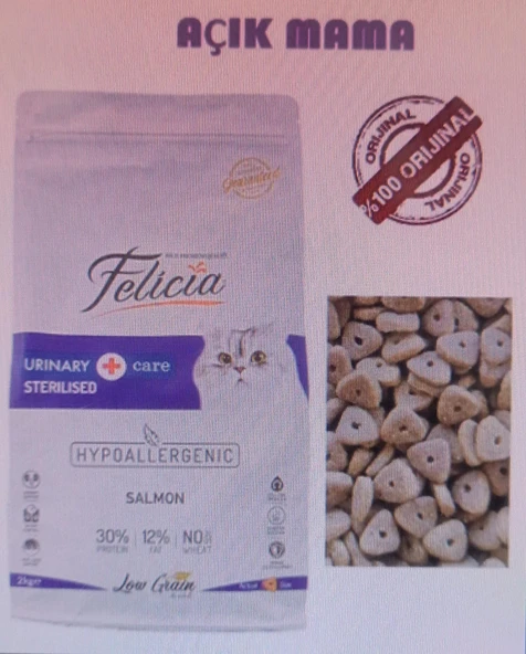 Felicia Sterilised Somonlu 6 kg açık kuru mama orjinal ürün görseli 1