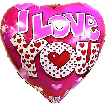 F BALON I LOVE YOU PEMBE KIRMIZI ürün görseli 1