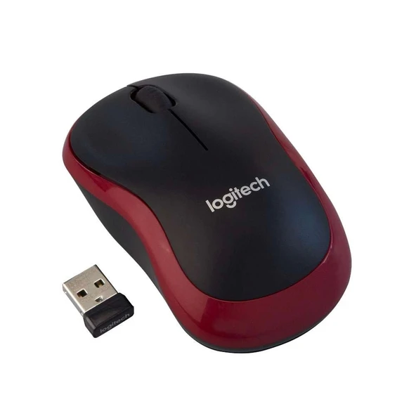 LOGITECH M185 NANO MOUSE KABLSZ BLACK/RED 910-002237 - Resim 2