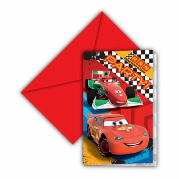 CARS FORMULA DAVETİYE 6'LI ürün görseli 1