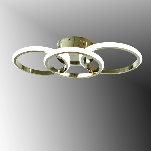 TT Aydınlatma TT305-3-FSR  Fransız Sarı Kaplama 3 lü Led Avize ürün görseli 1