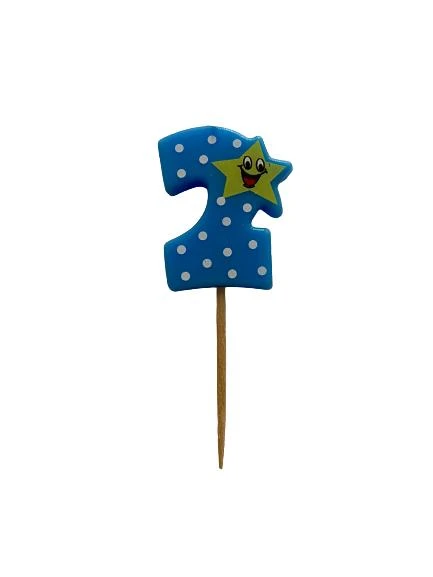 PASTA MUMU 2 YILDIZLI MAVİ 4,5 CM ürün görseli 1