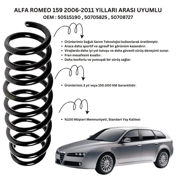 2006-2011 Alfa Romeo 159 İçin Standart Yay ST101012R - 2 Adet Arka Helezon Yay Takımı ürün görseli 1